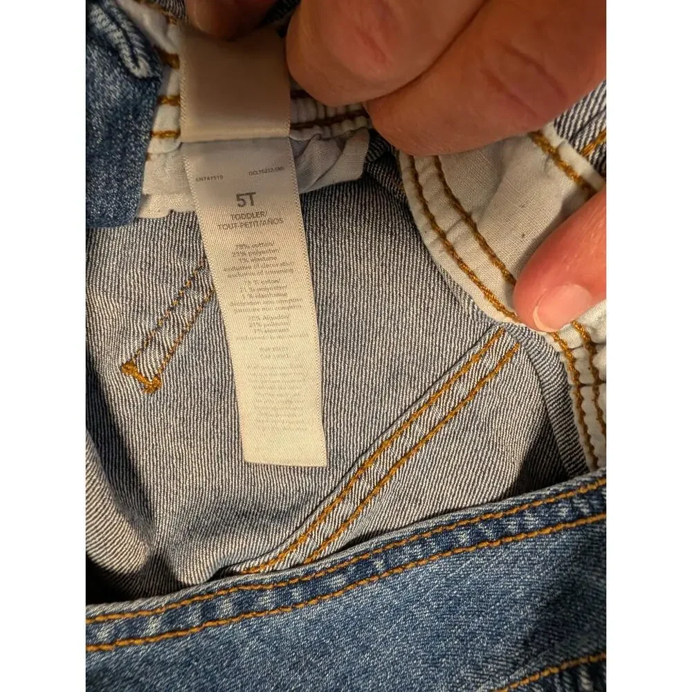 OshKosh B’gosh Vestbak Kids Blue Jeans Bib Overalls Denim Size 5T Toddler